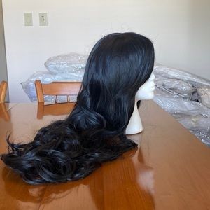 Long black curly wig Cosplay Halloween dancer thick anime